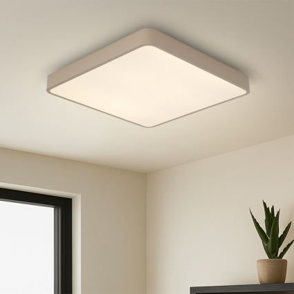 Brilagi - LED prigušiva plafonska lampa POOL LED/48W/230V 3000-6000K 50x50 cm bež + daljinski upravljač