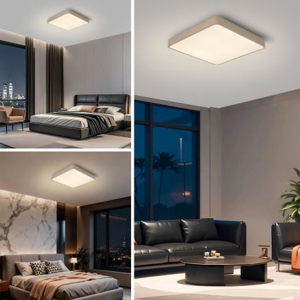 Brilagi - LED prigušiva plafonska lampa POOL LED/48W/230V 3000-6000K 50x50 cm bež + daljinski upravljač