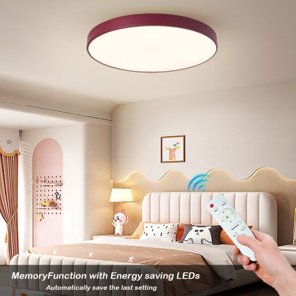 Brilagi - LED prigušiva stropna svetiljka POOL LED/60W/230V 3000-6000K prečnik 60 cm bordo + daljinski upravljač