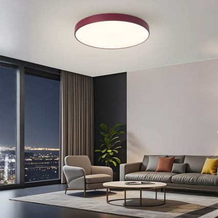 Brilagi - LED prigušiva stropna svetiljka POOL LED/60W/230V 3000-6000K prečnik 60 cm bordo + daljinski upravljač