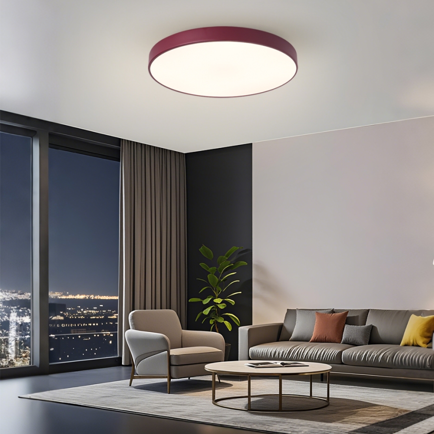 Brilagi - LED prigušiva stropna svetiljka POOL LED/60W/230V 3000-6000K prečnik 60 cm bordo + daljinski upravljač