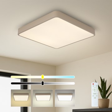 BRILAGI - LED prigušiva plafonska lampa POOL SQUARE LED/48W/230V 3000-6000K 50x50 cm bež + daljinski upravljač