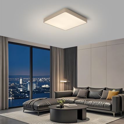 BRILAGI - LED prigušiva plafonska lampa POOL SQUARE LED/48W/230V 3000-6000K 50x50 cm bež + daljinski upravljač