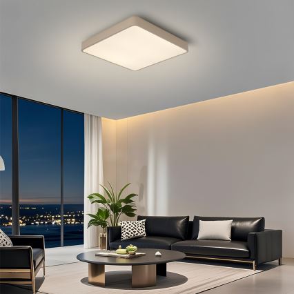 BRILAGI - LED prigušiva plafonska lampa POOL SQUARE LED/48W/230V 3000-6000K 50x50 cm bež + daljinski upravljač