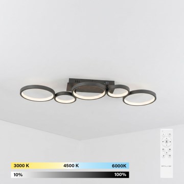 Brilagi - LED prigušiva plafonska lampa RINGO LED/34W/230V 3000-6000K crna + daljinski upravljač