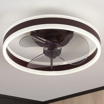 Brilagi - LED prigušiva plafonska lampa sa ventilatorom LED/30W/230V 3000-6500K crna + daljinski upravljač