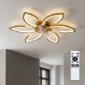 Brilagi - LED prigušiva plafonska lampa sa ventilatorom LED/34W/230V prečnik 78 cm zlatna + daljinski upravljač