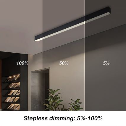 Brilagi - LED prigušiva plafonska svetiljka SLEEKLINE SMART LED/40W/230V 3000-6000K Wi-Fi Tuya crna + daljinski upravljač