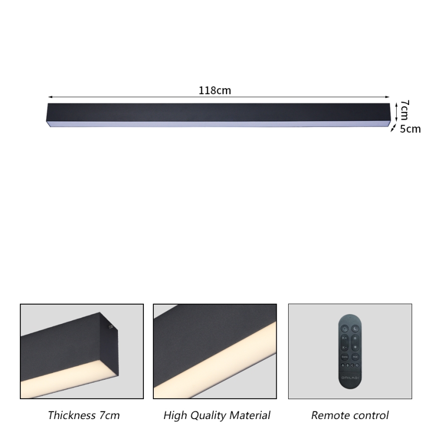 Brilagi - LED prigušiva plafonska svetiljka SLEEKLINE SMART LED/40W/230V 3000-6000K Wi-Fi Tuya crna + daljinski upravljač