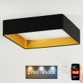 Brilagi - LED prigušiva plafonska lampa VELVET SQUARE SMART LED/36W/230V 60x60 cm 2700-6500K Wi-Fi Tuya + daljinski upravljač crna