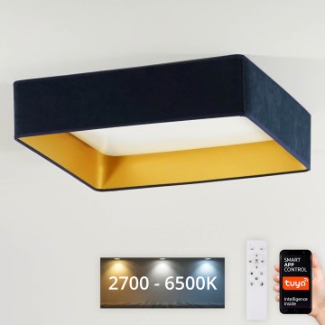 Brilagi - LED prigušiva plafonska lampa VELVET SQUARE SMART LED/36W/230V 60x60 cm 2700-6500K Wi-Fi Tuya + daljinski upravljač, tamno plava