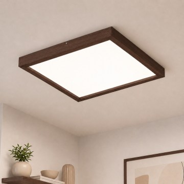 BRILAGI - LED prigušiva plafonska lampa za kupatilo WOODY FRAME LED/50W/230V hrast orah 60x60 cm 3000-6000K IP44 + daljinski upravljač