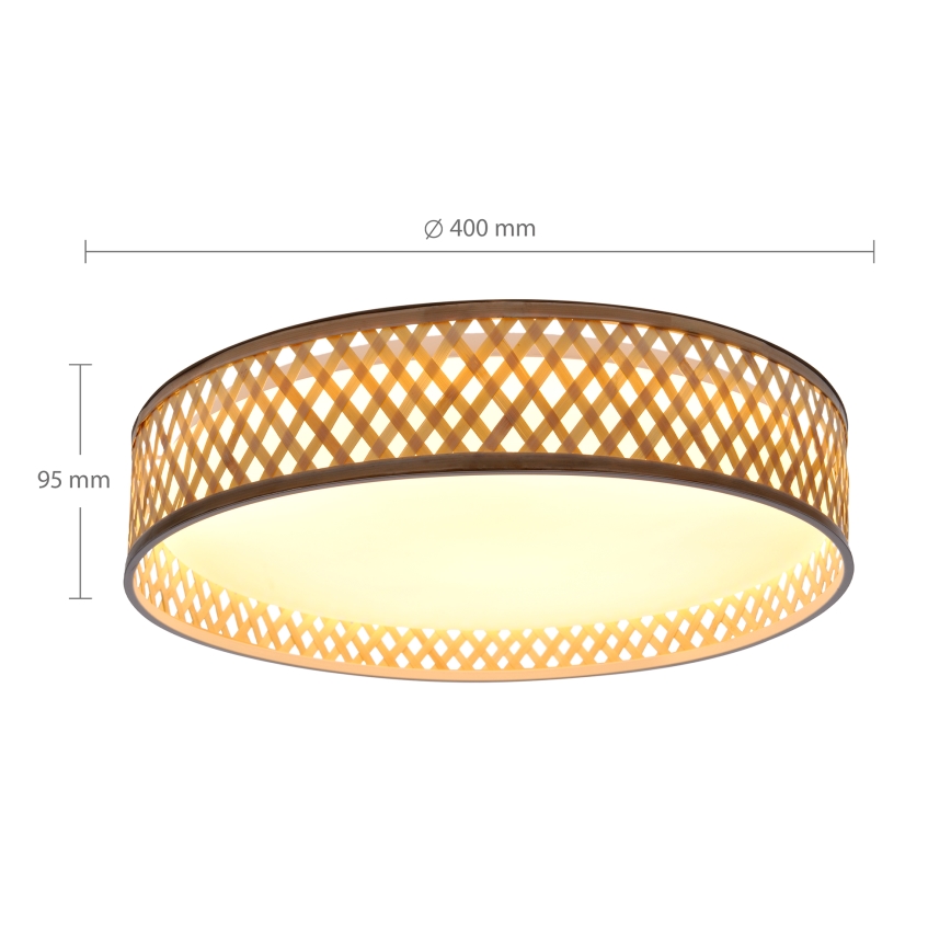 Brilagi - LED prigušiva stropna svetiljka CAMILA LED/48W/230V 3000-6500K bambus prečnik 40 cm + daljinski upravljač