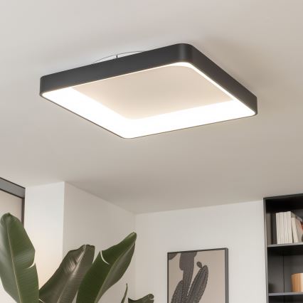 Brilagi - LED prigušiva plafonska svetiljka FALCON II LED/125W/230V 3000-6500K 60x60 cm crna + daljinski upravljač