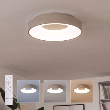 BRILAGI - LED prigušiva plafonska svetiljka FALCON II LED/67W/230V 3000-6500K prečnik 40 cm bela/bež + daljinski upravljač
