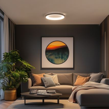 Brilagi - LED prigušiva stropna svetiljka FALCON SLIM LED/42W/230V 3000-6500K prečnik 50 cm crna + daljinski upravljač