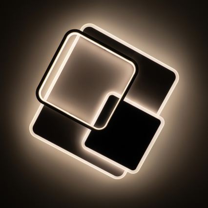 Brilagi - LED prigušiva stropna svetiljka FLARE LED/64W/230V 3000-6000K 45x45 cm bela/crna + daljinski upravljač