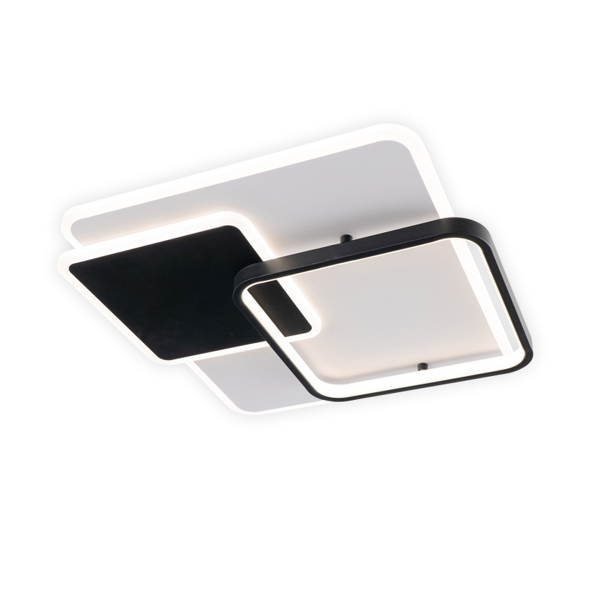 Brilagi - LED prigušiva stropna svetiljka FLARE LED/64W/230V 3000-6000K 45x45 cm bela/crna + daljinski upravljač