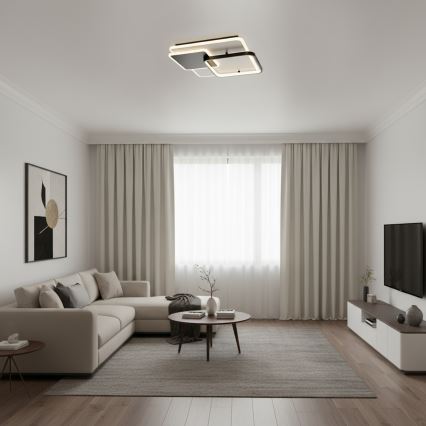 Brilagi - LED prigušiva plafonska svetiljka FLARE LED/64W/230V 45x45 cm 3000/4000/6000K + daljinski upravljač