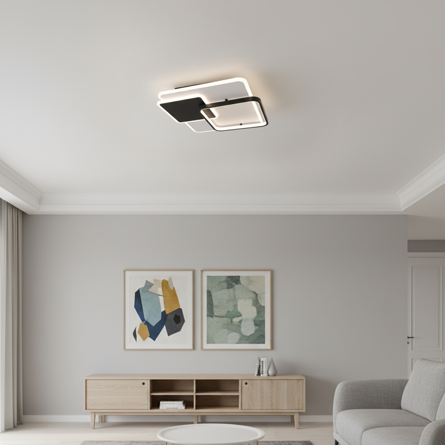 Brilagi - LED prigušiva plafonska svetiljka FLARE LED/64W/230V 45x45 cm 3000/4000/6000K + daljinski upravljač