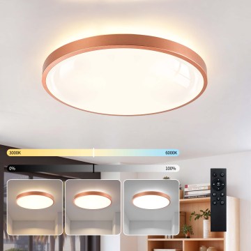 BRILAGI - LED prigušiva plafonska svetiljka GLASS POOL DOUBLE LED/60W/230V prečnik 50 cm bakarna + daljinski upravljač