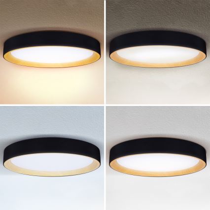 Brilagi - LED prigušiva stropna svetiljka LARIOS LED/72W/230V 3000-6500K crna prečnik 59 cm + daljinski upravljač