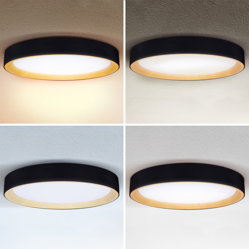 Brilagi - LED prigušiva stropna svetiljka LARIOS LED/72W/230V 3000-6500K crna prečnik 59 cm + daljinski upravljač