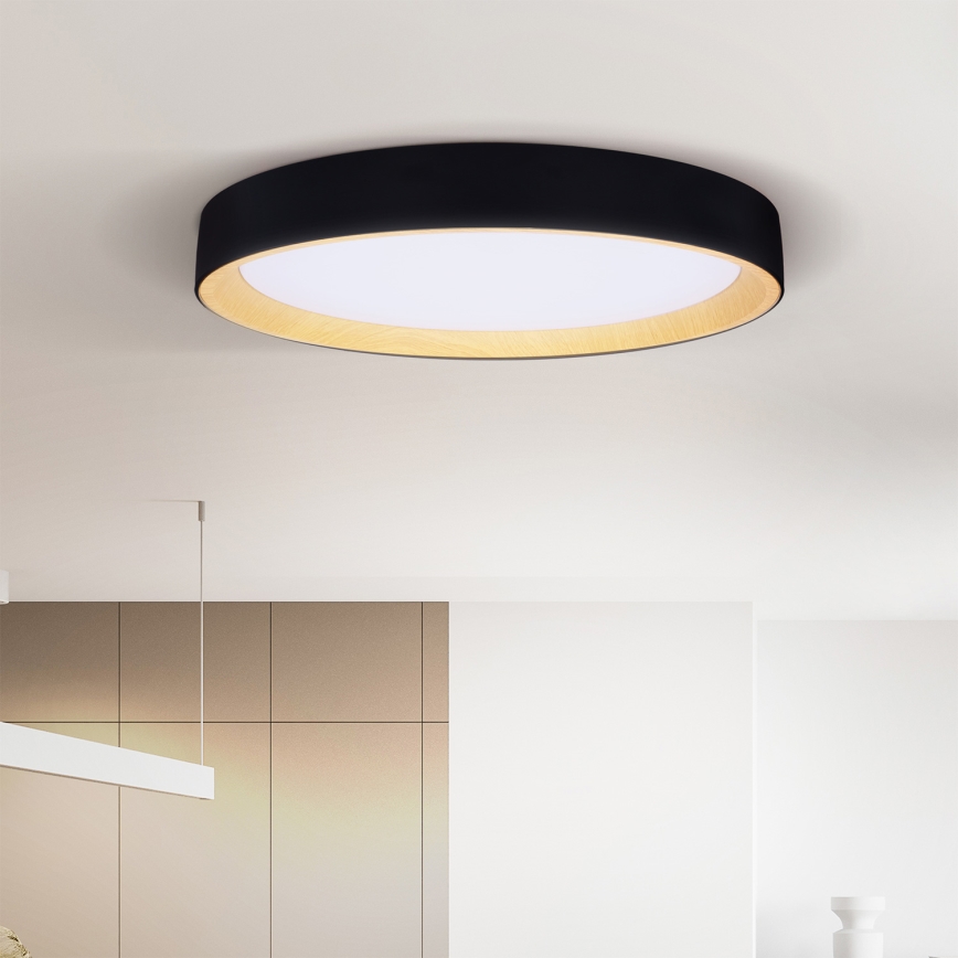 Brilagi - LED prigušiva stropna svetiljka LARIOS LED/72W/230V 3000-6500K crna prečnik 59 cm + daljinski upravljač