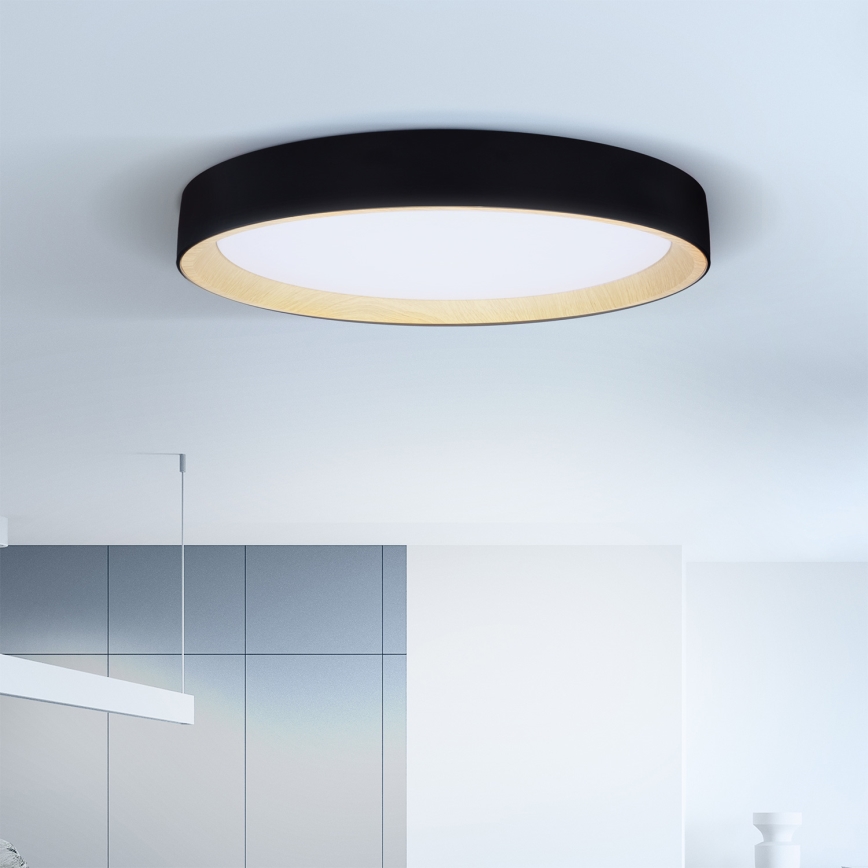 Brilagi - LED prigušiva stropna svetiljka LARIOS LED/72W/230V 3000-6500K crna prečnik 59 cm + daljinski upravljač