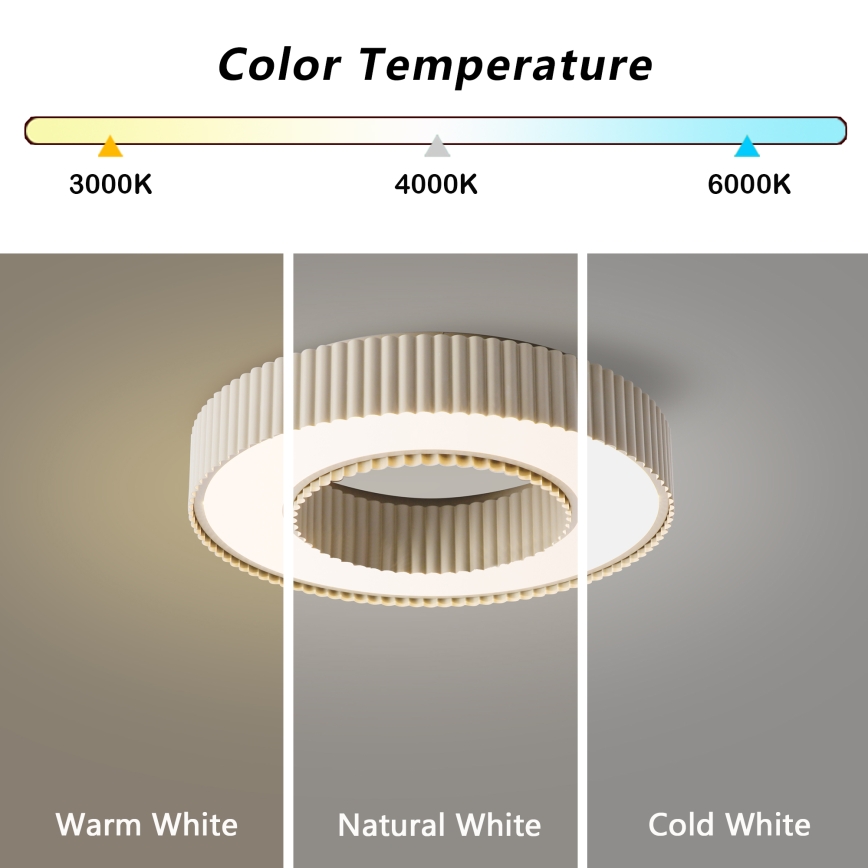 Brilagi - LED prigušiva plafonska svetiljka LUMIX LED/48W/230V 3000-6000K bež, prečnik 50 cm + daljinski upravljač