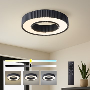 Brilagi - LED prigušiva plafonska svetiljka LUMIX LED/48W/230V 3000–6000K crna, prečnik 50 cm + daljinski upravljač