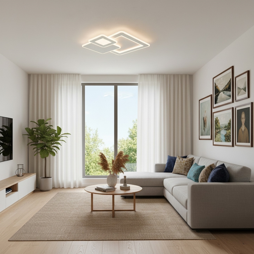 Brilagi - LED prigušiva stropna svetiljka MODERN LED/93W/230V 3000-6000K 48,5x48,5 cm + daljinski upravljač