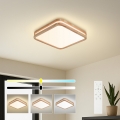 BRILAGI - LED prigušiva plafonska svetiljka MOLINA SQUARE LED/48W/230V 3000-6000K hrast 40x40 cm + daljinski upravljač