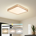 BRILAGI - LED prigušiva plafonska svetiljka MOLINA SQUARE LED/80W/230V 3000-6000K hrast 60x60 cm + daljinski upravljač