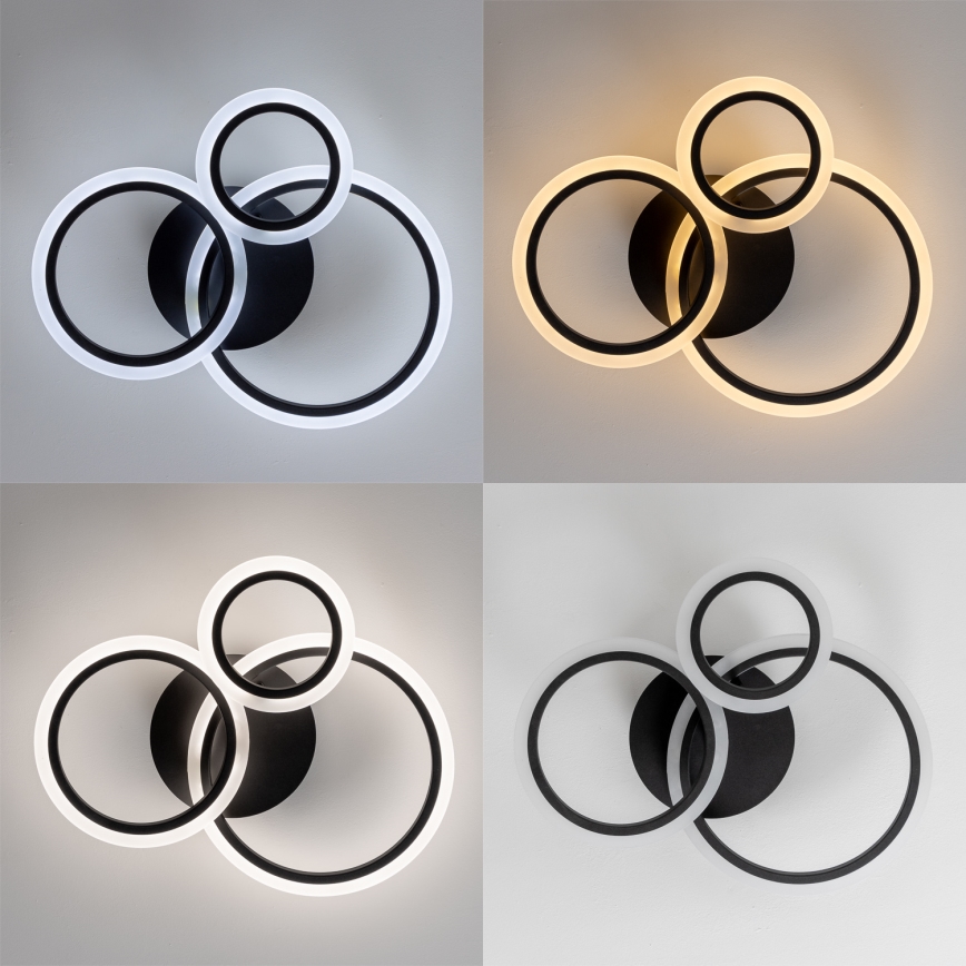 Brilagi - LED prigušiva stropna svetiljka ORBITS LED/40W/230V 3000-6500K crna + daljinski upravljač