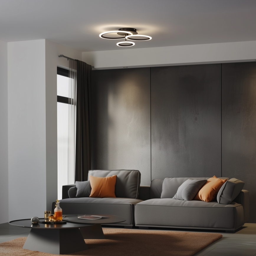 Brilagi - LED prigušiva stropna svetiljka ORBITS LED/40W/230V 3000-6500K crna + daljinski upravljač