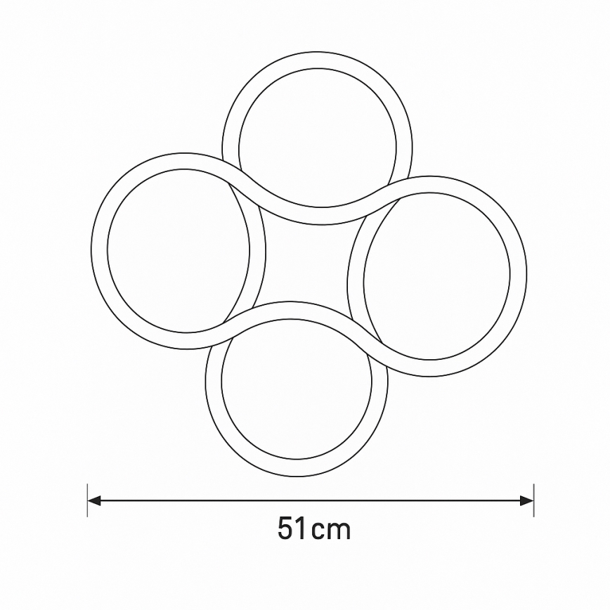 Brilagi - Prigušiva LED plafonska lampa ORELLI LED/53W/230V Ø 51 cm 3000-6000K + daljinski upravljač