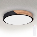 BRILAGI - LED prigušiva plafonska svetiljka PILANA LED/48W/230V 3000-6500K hrast fi 40 cm + daljinski upravljač