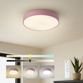 Brilagi - LED prigušiva plafonska svetiljka POOL LED/36W/230V 3000-6000K prečnik 30 cm ružičasta + daljinski upravljač