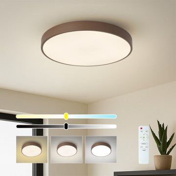 Brilagi - LED prigušiva plafonska svetiljka POOL LED/48W/230V 3000-6000K pr. 40 cm braon + daljinski upravljač