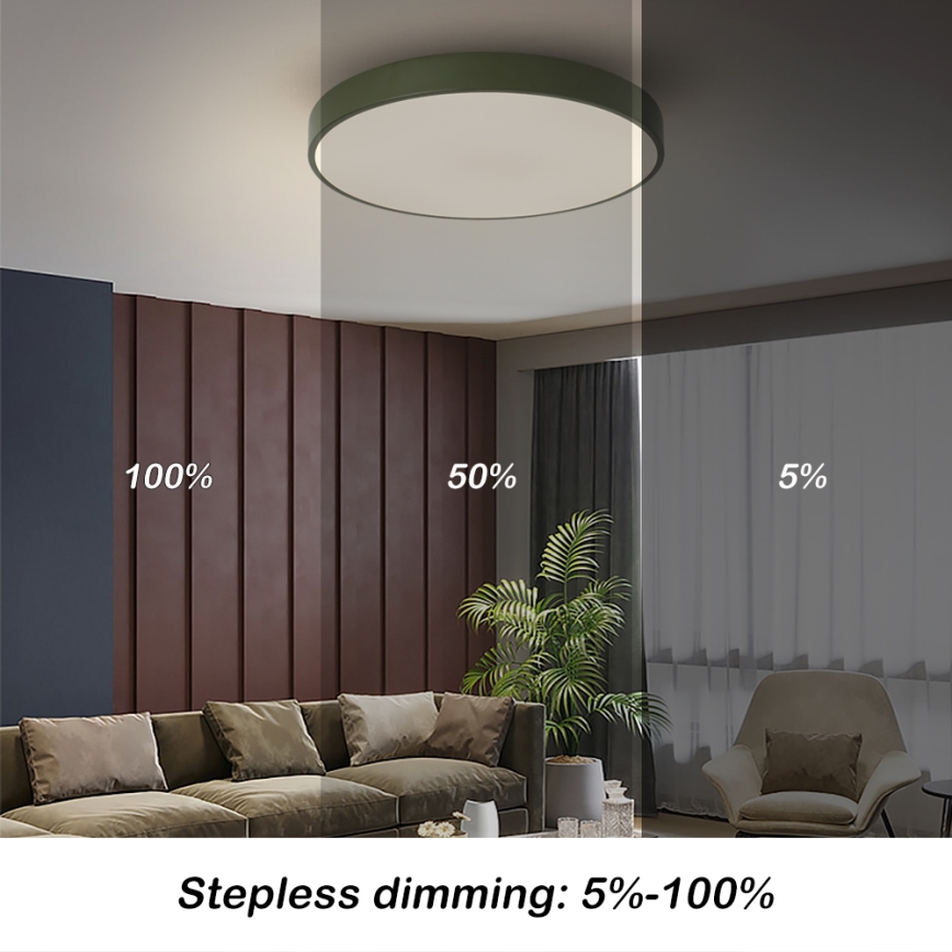 Brilagi - LED prigušiva stropna svetiljka POOL LED/60W/230V 3000-6000K prečnik 50 cm zelena + daljinski upravljač