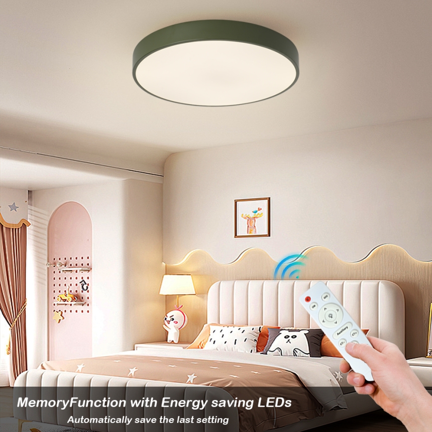 Brilagi - LED prigušiva stropna svetiljka POOL LED/60W/230V 3000-6000K prečnik 50 cm zelena + daljinski upravljač