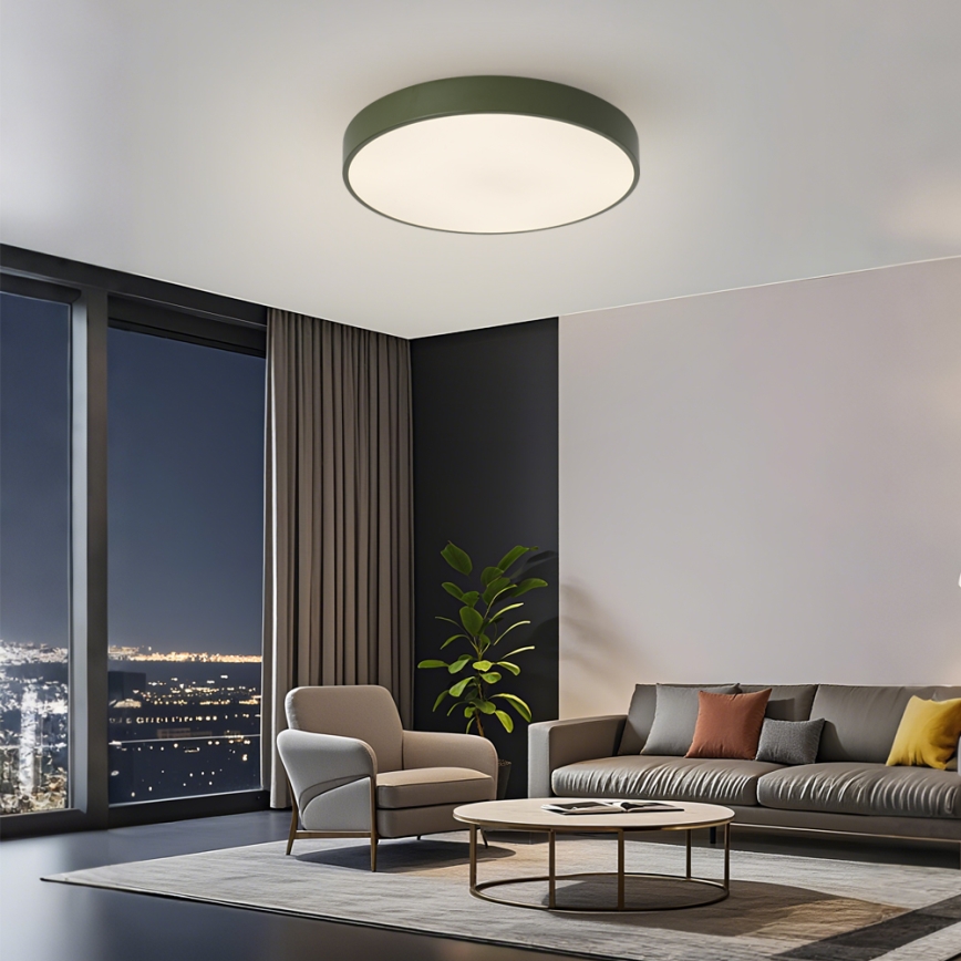 Brilagi - LED prigušiva stropna svetiljka POOL LED/60W/230V 3000-6000K prečnik 50 cm zelena + daljinski upravljač