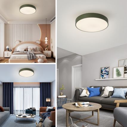 Brilagi - LED prigušiva stropna svetiljka POOL LED/60W/230V 3000-6000K prečnik 50 cm zelena + daljinski upravljač