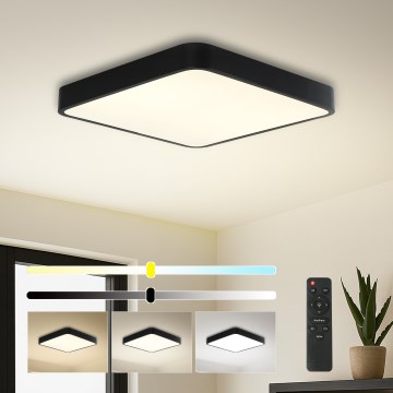 Brilagi - LED prigušiva plafonska svetiljka POOL SQUARE LED/48W/230V 3000-6000K 50x50 cm crna + daljinski upravljač
