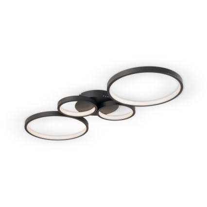 Brilagi - LED prigušiva plafonska lampa RINGO LED/34W/230V 3000-6000K 28x78 cm crna + daljinsko upravljanje