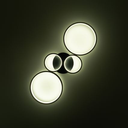 Brilagi - LED prigušiva plafonska lampa RINGO LED/34W/230V 3000-6000K 28x78 cm crna + daljinsko upravljanje