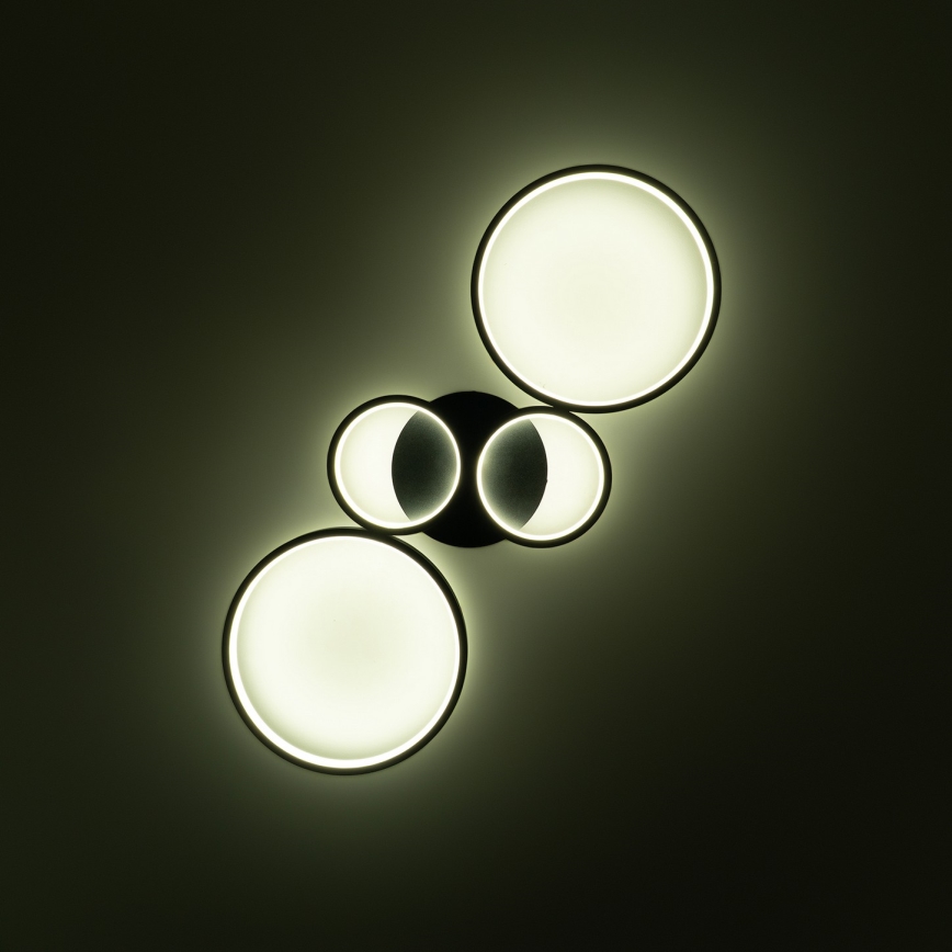 Brilagi - LED prigušiva plafonska lampa RINGO LED/34W/230V 3000-6000K 28x78 cm crna + daljinsko upravljanje