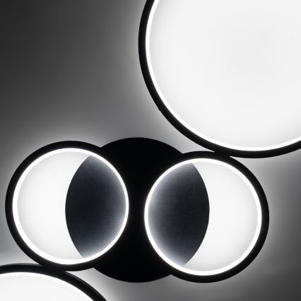 Brilagi - LED prigušiva plafonska lampa RINGO LED/34W/230V 3000-6000K 28x78 cm crna + daljinsko upravljanje