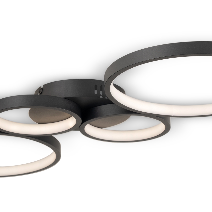 Brilagi - LED prigušiva plafonska lampa RINGO LED/34W/230V 3000-6000K 28x78 cm crna + daljinsko upravljanje